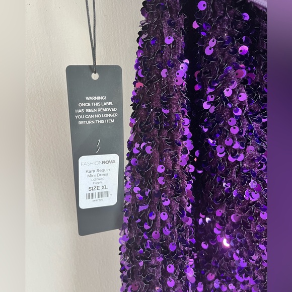 Fashion Nova Kara Sequin Mini Tube Dress sz XL - Picture 12 of 14